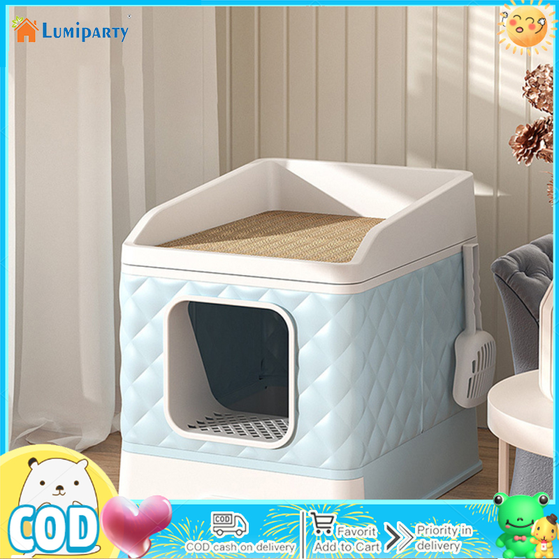Cat Litter Box, Fully Enclosed Cat Litter Box With Extra Large Space, Foldable Drawer Type Cat Toilet, Anti-Splashing Litter Box With Cat Scratch Pad ราคา 2,768 บาท*ส่งฟรี