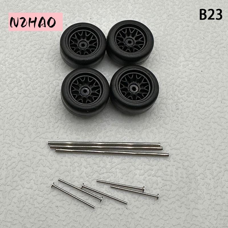 Creative Abs Basic Modified Toy Car Parts for Hotwheels Tomica Mini Gt 1 Set 1 64 Wheel Car Model with Rubber Tires - 2