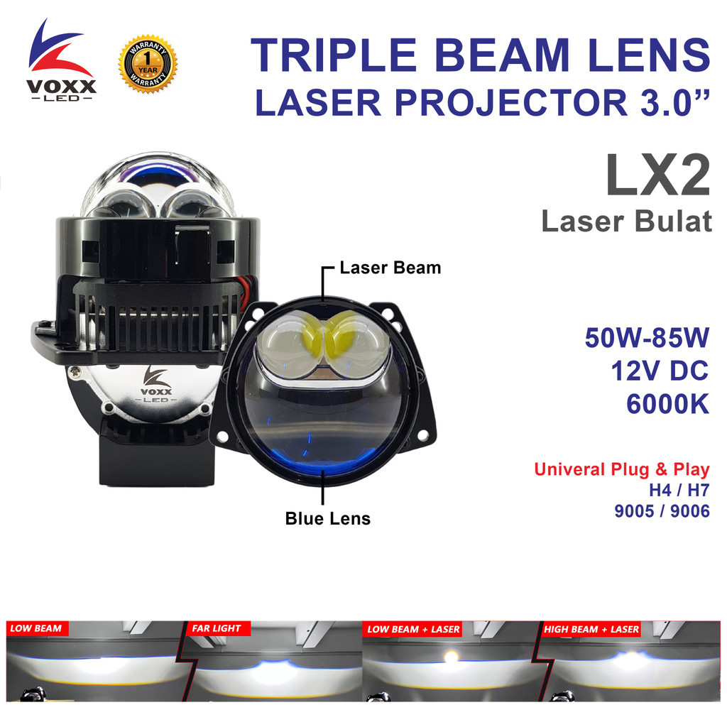 VOXX LED LX2 Projie BiLED Laser 3.0 Inch 85W Dual Laser Projector Bifocal Triple Beam Lens Harga 308,850 Ringgit*Penghantaran Percuma