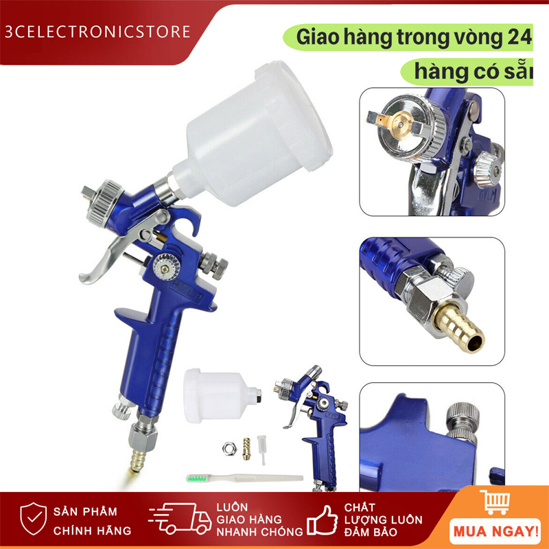 (SALE LỚN) 🐬Súng phun sơn mini H-2000 Hvlp 0.5 / 0.8 / 1.0mm đầu phun cho xe hơi