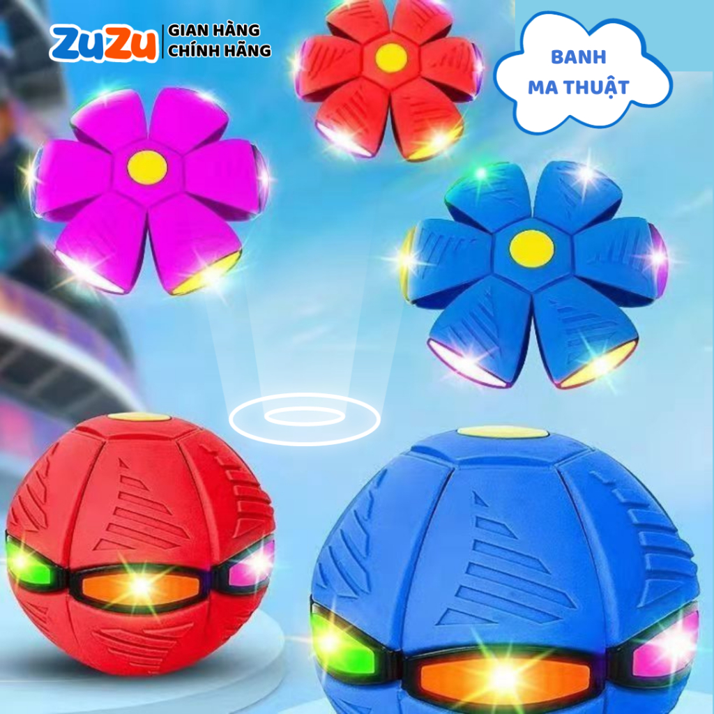 Đồ Chơi Bóng Ma Thuật Biến Dạng Tự Nảy Sáng Đèn, Banh Ném Đĩa Bay Ufo Bật Lò Xo - Thể Thao Phối Hợp Nhiều Môn Cho Bé