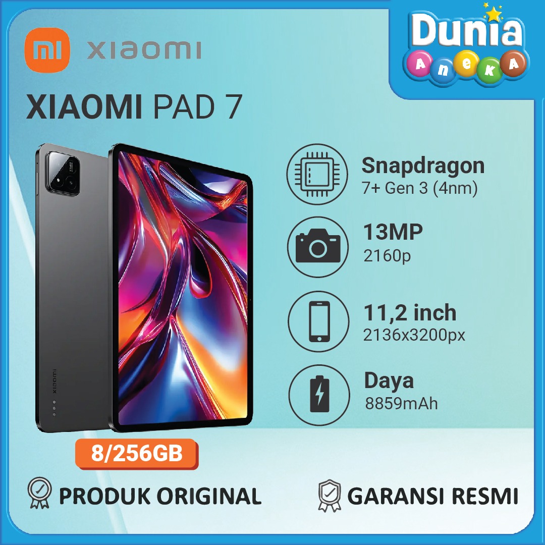 Xiaomi Pad 7 8/256GB Layar 11.2" | Snapdragon 7+ Gen 3 | Dolby Vision Atmos - Garansi Resmi Giá 5,499,000 Đồng*Miễn phí vận chuyển