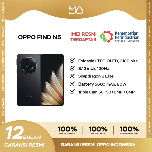 Oppo Find N5 Fold 16/512 - Garansi Resmi Harga 27,999,000 rupiah*Gratis Ongkir