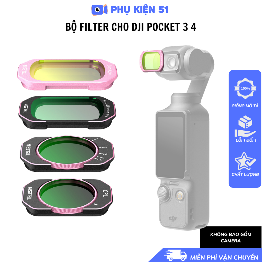 Bộ Filter cho DJI Pocket 4 3 chuyên nghiệp kiểm soát ánh sáng