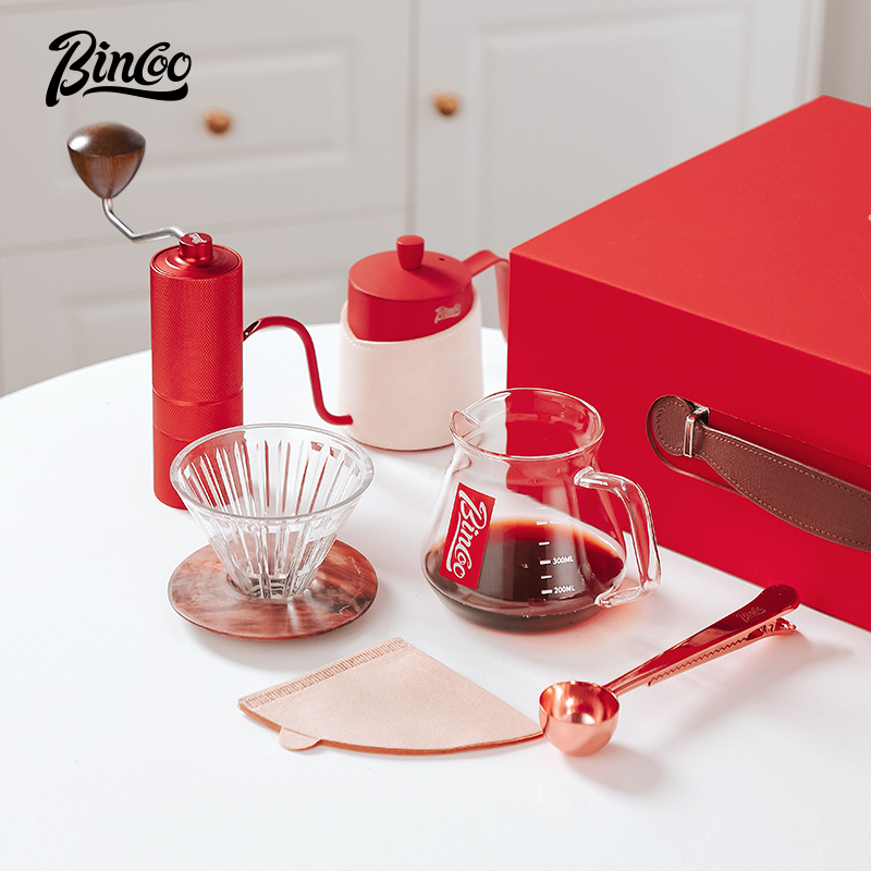 BINCOO Coffee Dripper Set Hand Pour Coffee Pot Set Manual Grinder Set for Outdoor Hand Pour Kettle Filter Cup Best Gift 6PCS ราคา 2,719 บาท*ส่งฟรี