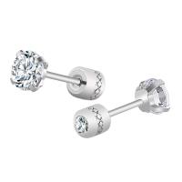 1 Pair （2pcs）Titanium Stainless Diamond Earrings for Men Women