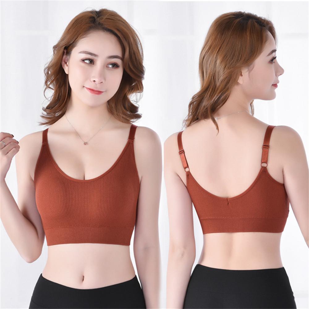 HUOLE YIFAFA Liền mạch Nhật Bản phong cách gấu Threaded bra áo ống với bờ lưng xinh đẹp, chống tiếp xúc dây vai điều chỉnh được, không gọng thép Áo ngực thể thao Phụ nữ