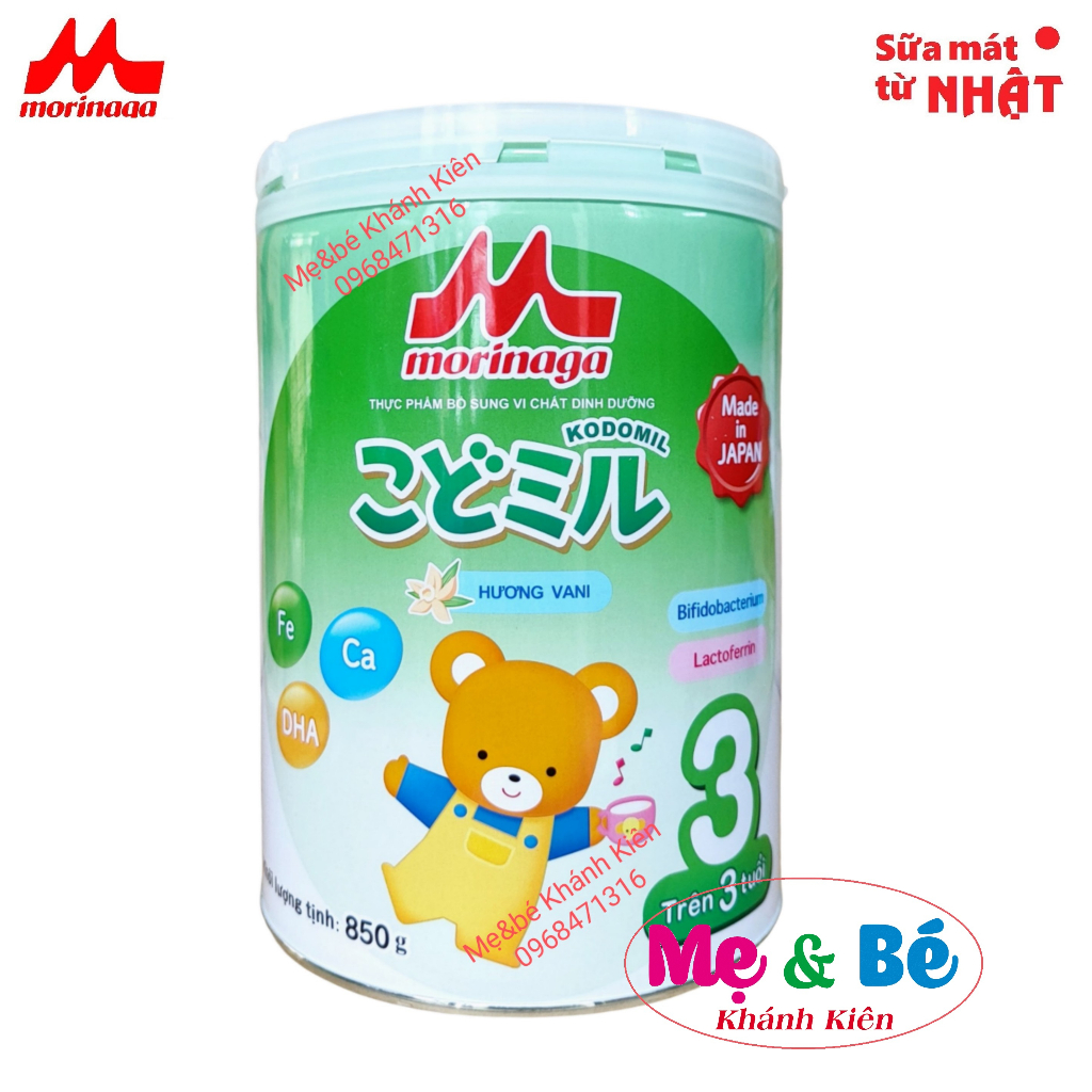 Sữa morinaga số 3 hương vani trên 3 tuổi 850g mới
