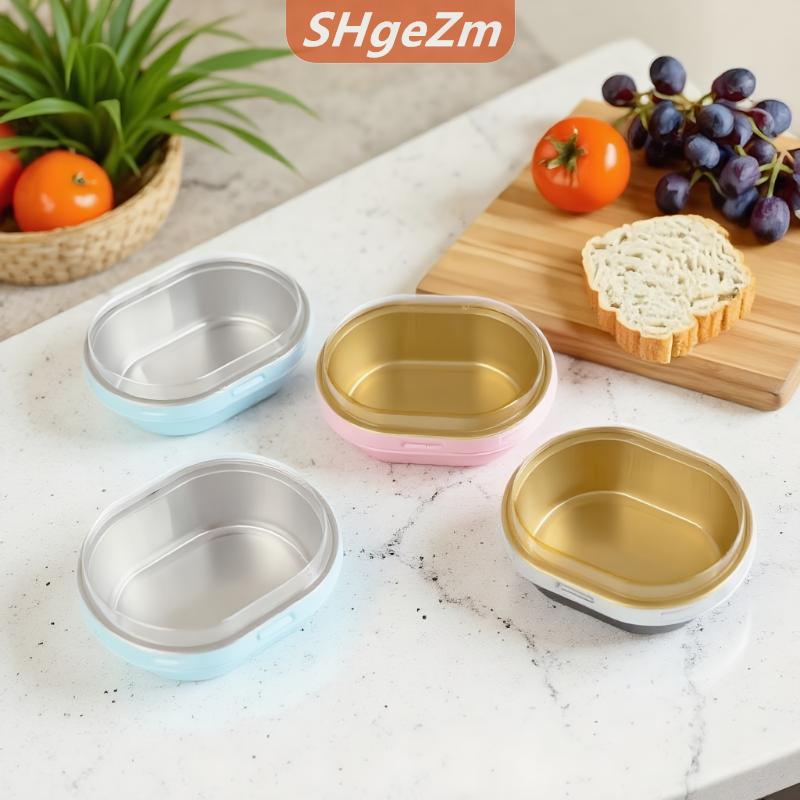 [COD] SHgeZm 10pcs nhôm lá mỏng bánh container cupcakes Chảo lót với nắp đậy chịu nhiệt lá nướng ly dễ dàng để sử dụng công cụ nhà bếp