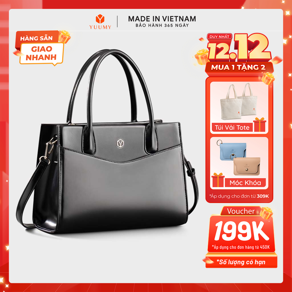 Túi Yuumy Thời trang nữ công sở thanh lịch cỡ trung vừa A5 - Túi xách da Smooth YTX61