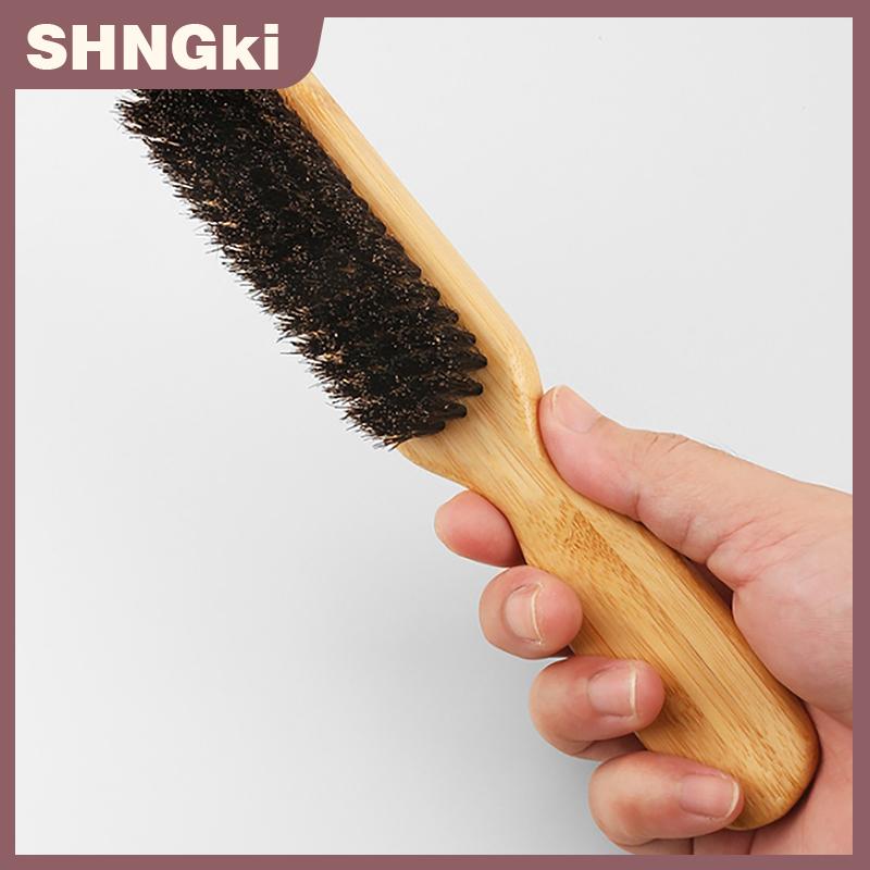 SHNGki Gỗ Xử Lý Lợn Rừng Lông Làm Sạch Bàn Chải Làm Tóc Râu Bàn Chải Chống Tĩnh Cắt Tóc Tạo Kiểu Tóc Lược Cạo Râu Công Cụ Cho Nam Giới