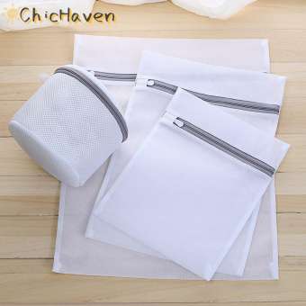 ChicHaven Túi lưới giặt đồ túi lưới đựng quần áo du lịch túi có khóa kéo giặt áo ngực đồ lót vớ