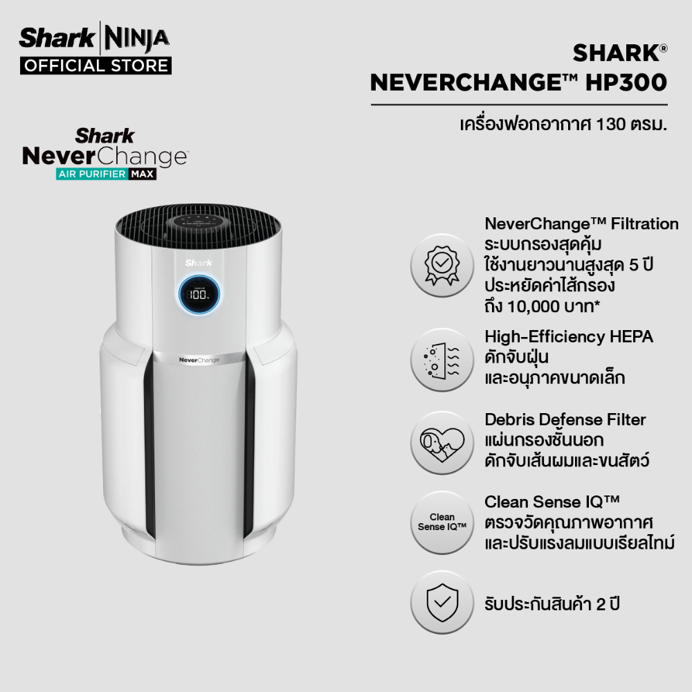 เครื่องฟอกอากาศ SharkNinja Never Change Shark Hp300Th (ขนาดใหญ่) ราคา 12,790 บาท*ส่งฟรี