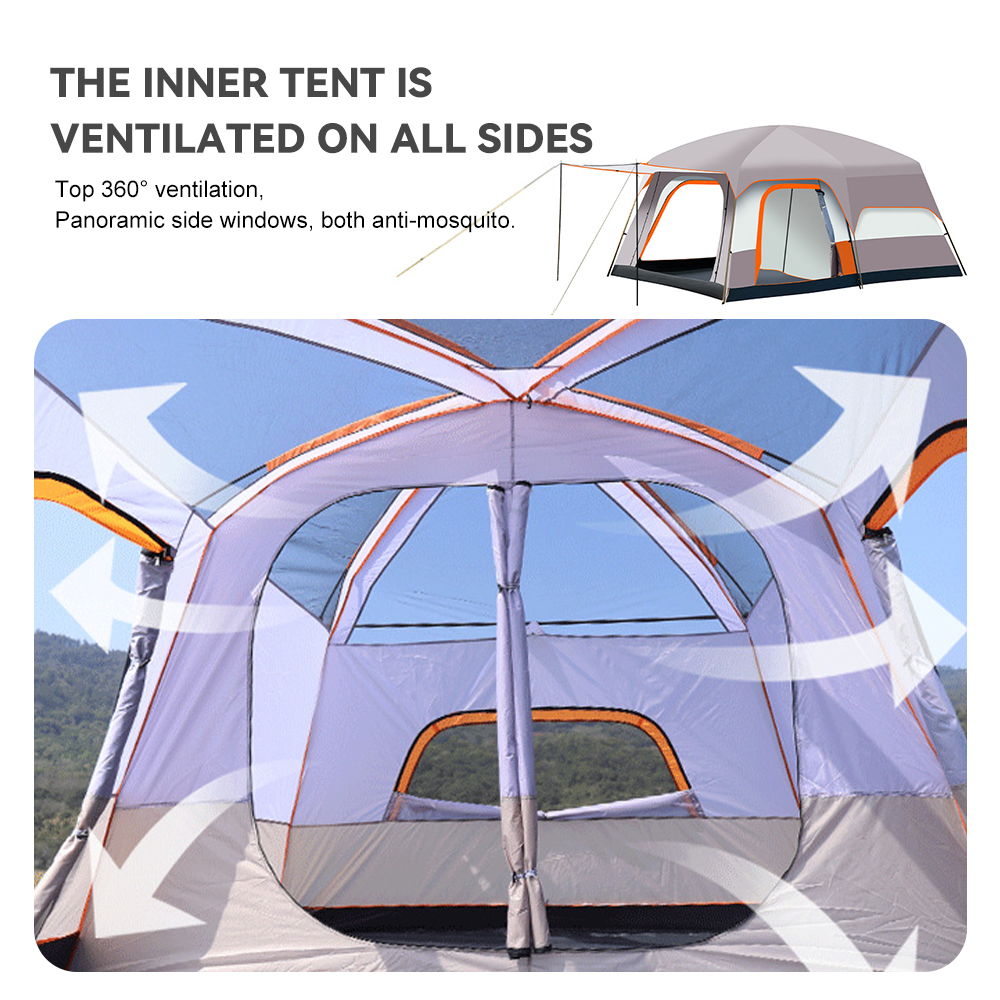 LIXADA Tent With Rooms Luxury Family Tent Rooms 4-12 People 4-12 People Waterproof People Waterproof Two-bedroom Waterproof Two-bedroom And With Rooms 4-12 Two-bedroom And Room Family Tent With Dieri