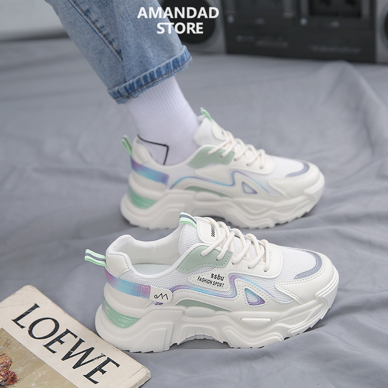  QiaoYiLuo Women's sneakers knitted casual shoes Korean version running shoes light fashion shoes sneakers women 