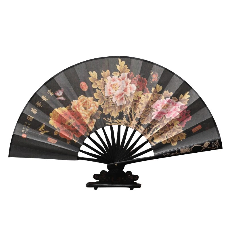 【Exclusive】 Chinese Retro Hand Fan 26.5cm Men/women Silk Ventilador Classical Portable Summer Lady Folding Fan Chinese Men Hand Fans