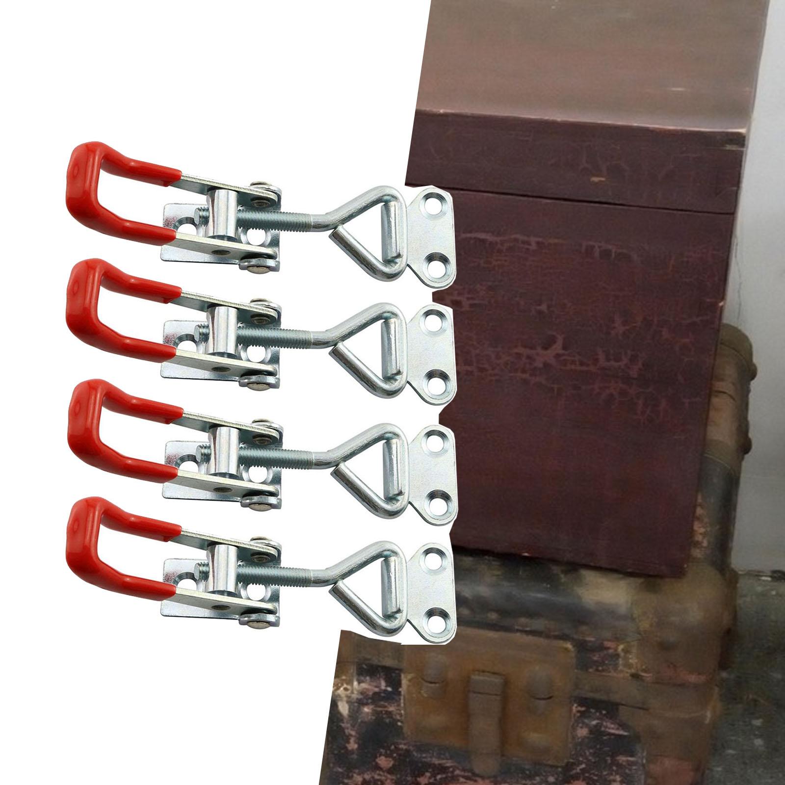 Moon Shining 4x Toggle Latch Clamp Locks Adjustable Hasp Clamps Tool Case Hasp Lever Handle Lock Hasp for Shed Door Cabinet Fence Door