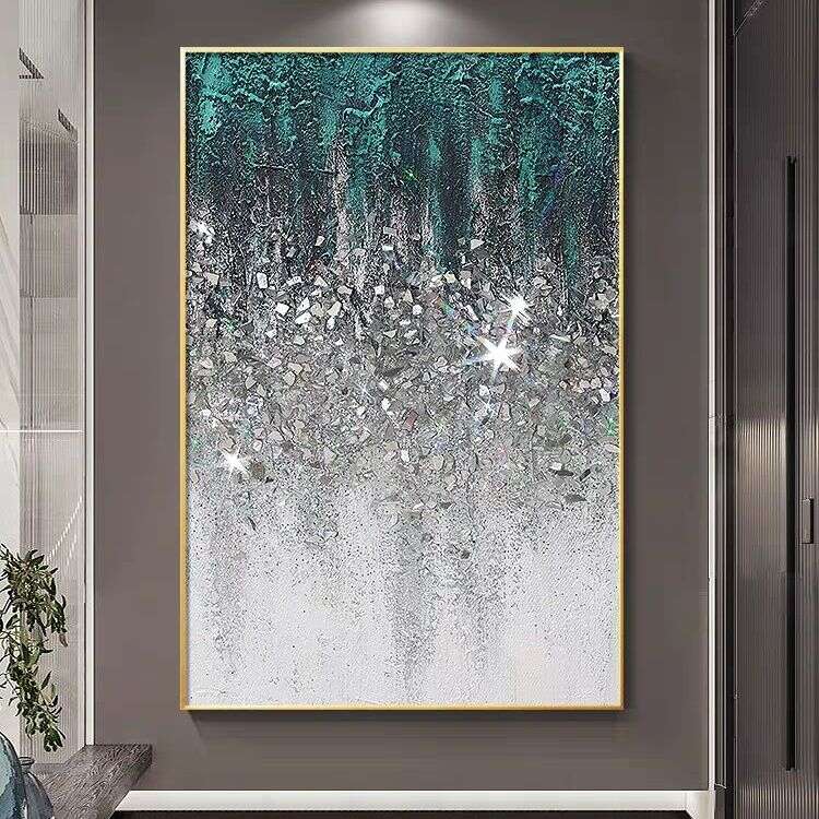 Light Luxury Hand-painted Oil Painting Orange Entrance Decoration Painting High-end Modern Minimalist Mural Painting Living Room Abstract Hanging Painting