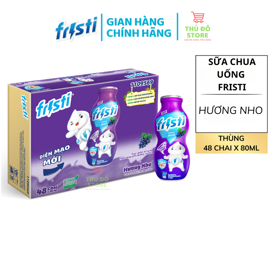 Sữa Chua Uống Fristi Hương Nho - Thùng 48x80ML