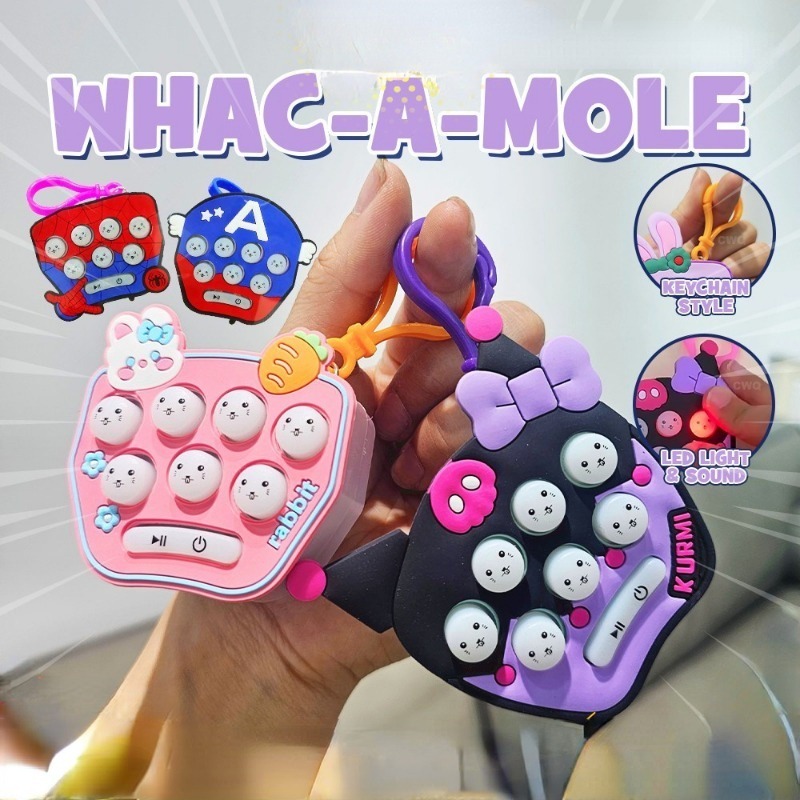 Sanrio Móc Khóa Trò Chơi Điện Tử mini whack-a-mole melody pop it