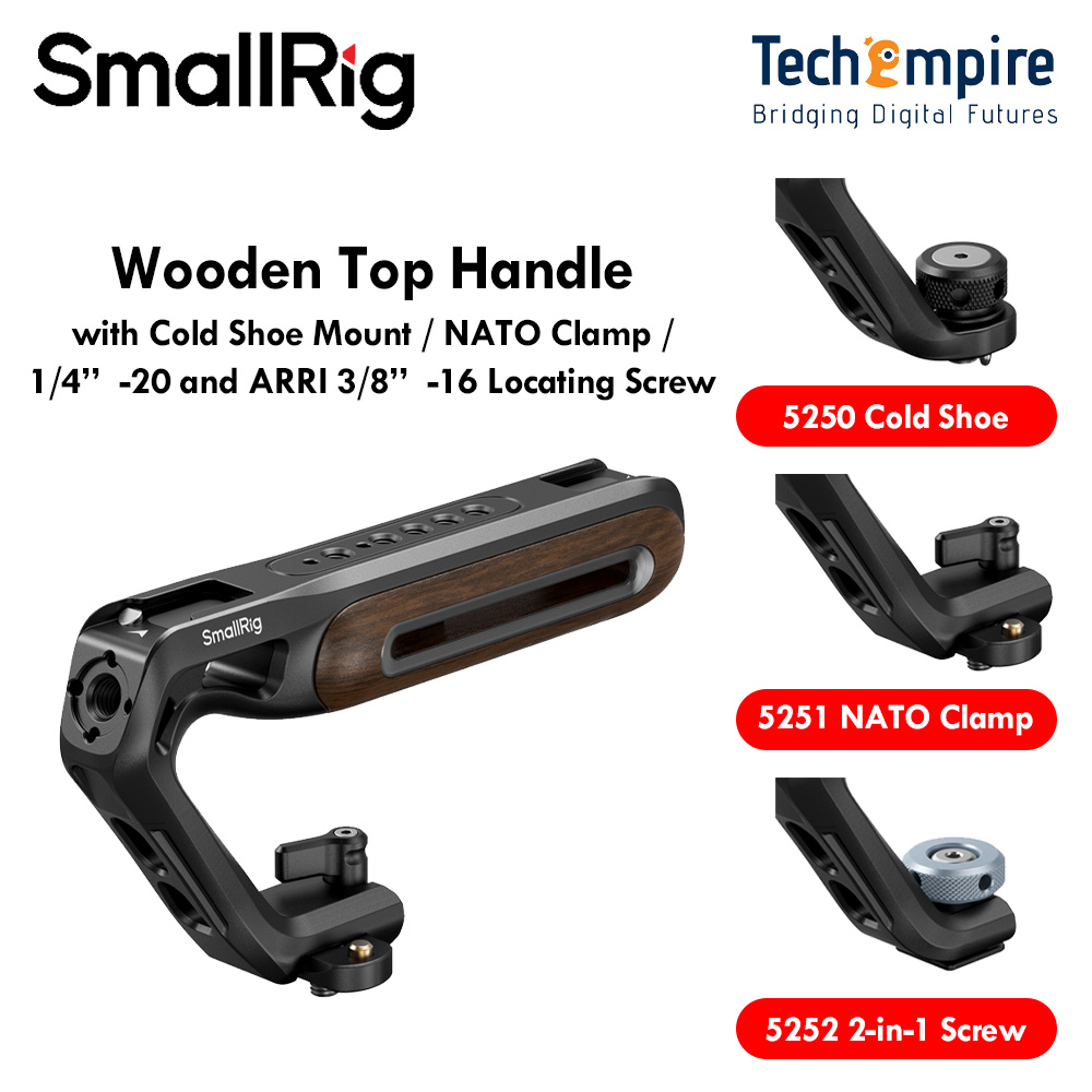SmallRig Top Handle with Cold Shoe Mount [5250] / Nato Clamp [5251] / 1/4''-20 & ARRI 3/8''-16 Locating Screw [5252] Harga 217 Ringgit*Penghantaran Percuma