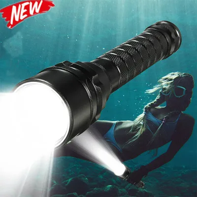Hot Super Lighting 25000Lumens Professional Waterproof Scuba Diving Flashlight Diver Light Lamp Lanterna LED Underwater Flashlight Max 100m