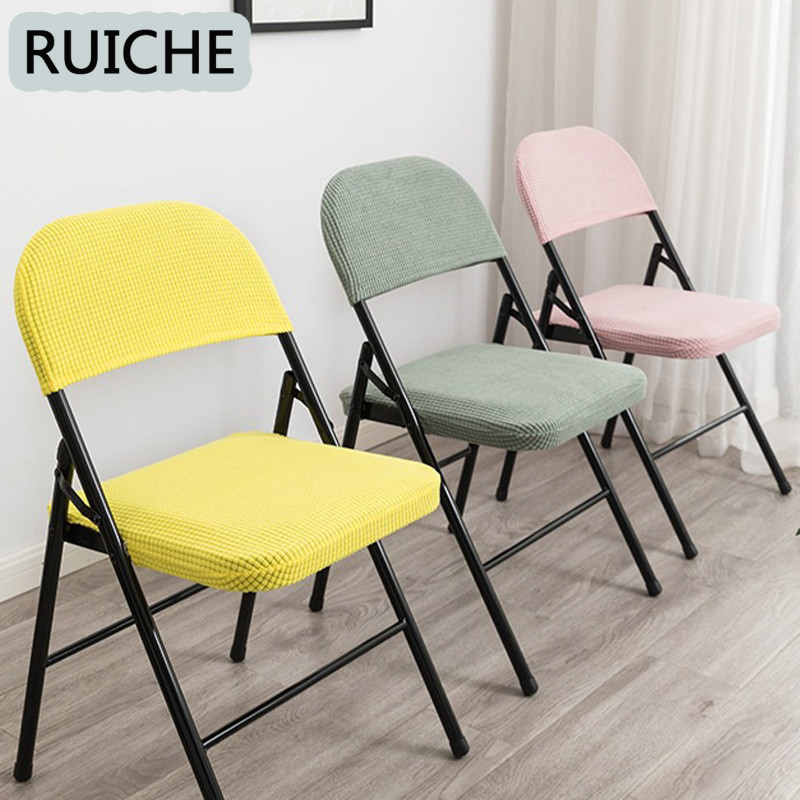 RUICHE [กวดวิชา] เก้าอี้รับประทานอาหารพับในครัวเรือน1ชุด, พนักพิงเบาะ, คอมพิวเตอร์สำนักงาน, เก้าอี้เลื่อนกันฝุ่น, VN ยืดหยุ่น ราคา 88 บาท*ส่งฟรี