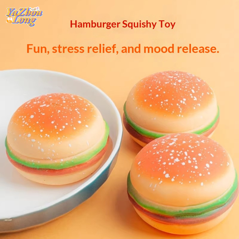 YZLong Realistic Burger Squishy Toy Stress Relief Slow Rebound Fun Food Squeeze Play ราคา 20 บาท*ส่งฟรี
