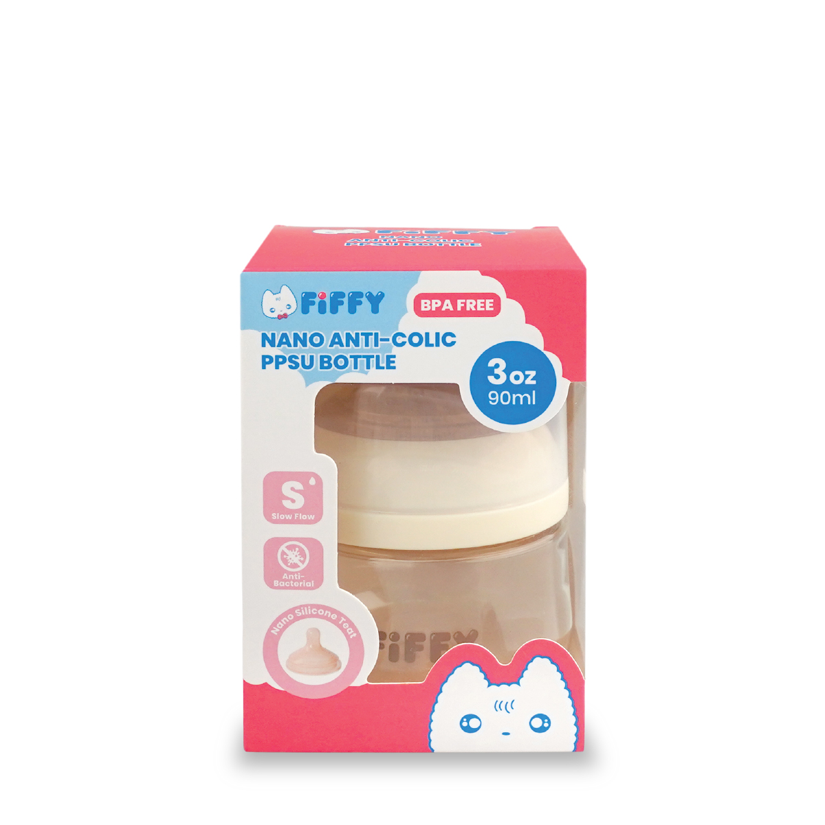 FIFFY NANO ANTI-COLIC PPSU BOTTLE WITH NANO TECH SILICONE TEAT (98-05-022/023/024/026/027/028)