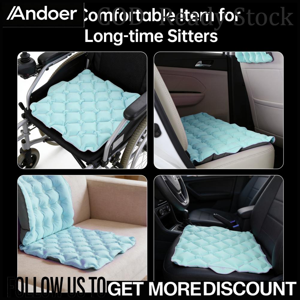 Andoer 2 แพ็คเบาะรองนั่งแบบเป่าลมสำหรับเอวก้นเครื่องบินที่นั่งรถเข็นแบบพกพาแผ่นรองเดินทาง Tailbone Relief รูปแบบวาฟเฟิลลื่นการออกแบบที่ทนทานพร้อมปั๊มเป่าลมสำหรับรถสำนักงานเดินทางบ้าน ราคา 1,972 บาท*ส่งฟรี