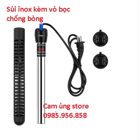 Sưởi inox kèm vỏ chống bỏng yee 25w 50w 100w 200w 300w 500w- sưởi bể cá cảnh thủy sinh chất lượng cao