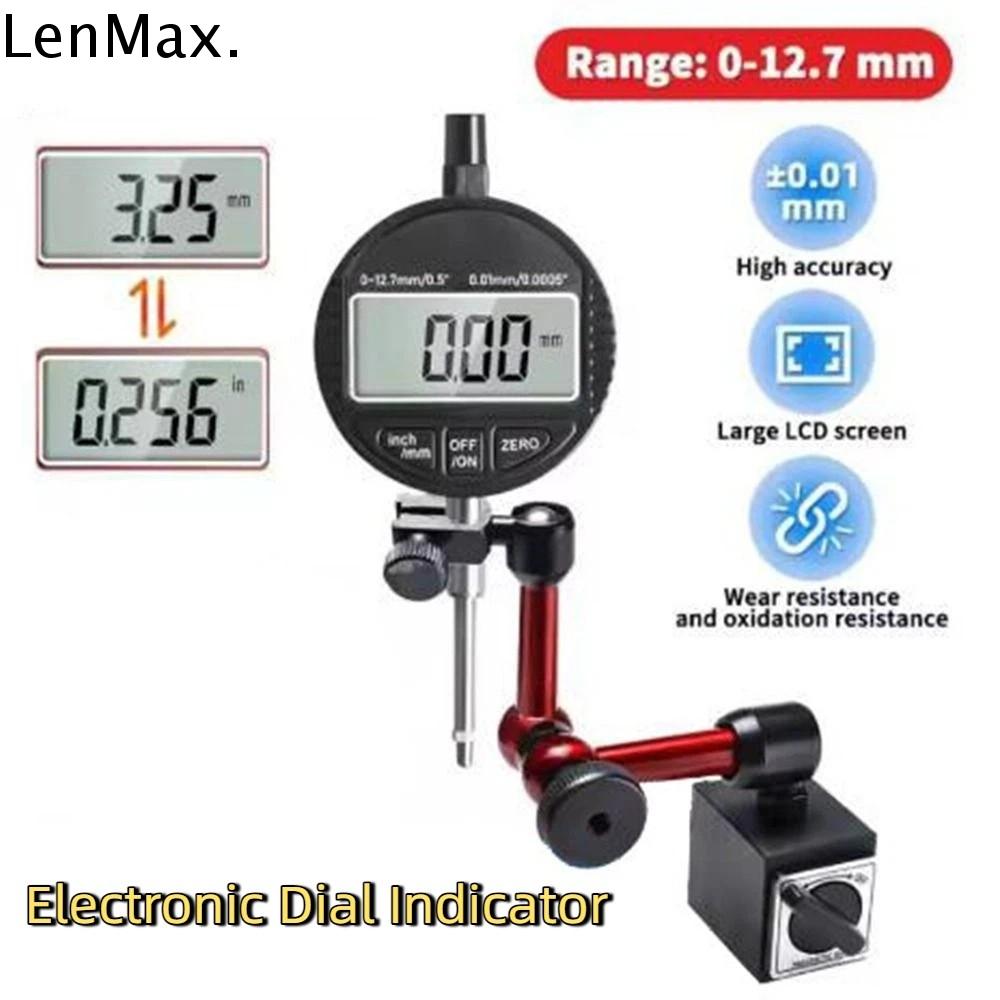 LENMAX. Độ chính xác 0,01mm Chỉ báo kiểm tra quay số Màn hình kỹ thuật số Phạm vi 0-12,7mm Chỉ báo quay số kỹ thuật số Chuyên nghiệp Độ chính xác cao Đồng hồ đo chỉ thị Đo độ sâu