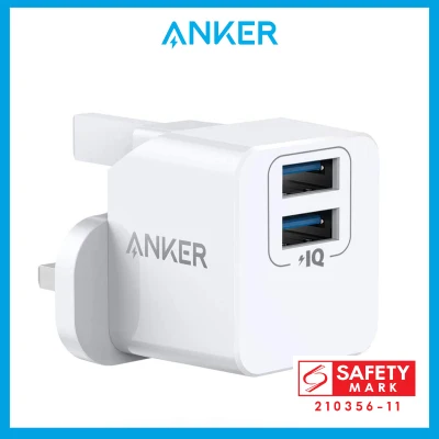 Anker PowerPort mini Dual Port USB Plug Charger, Super Compact Wall Charger, 2.4A Output for iPhone Xs/XS Max/XR/X/8/7/6/Plus, iPad Pro/Air 2/Mini 4, and More