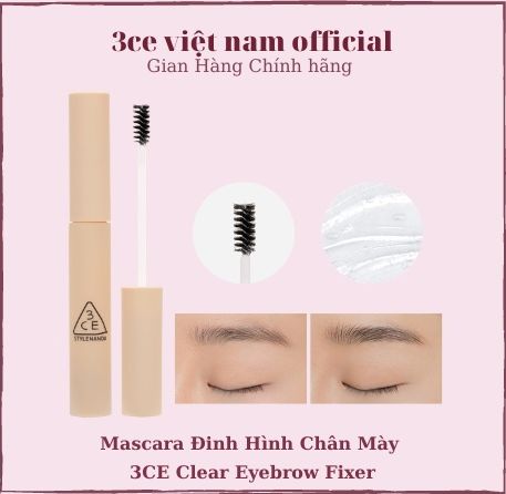 Mascara Định Hình Chân Mày 3CE Clear Eyebrow Fixer 6g Hàn Quốc
