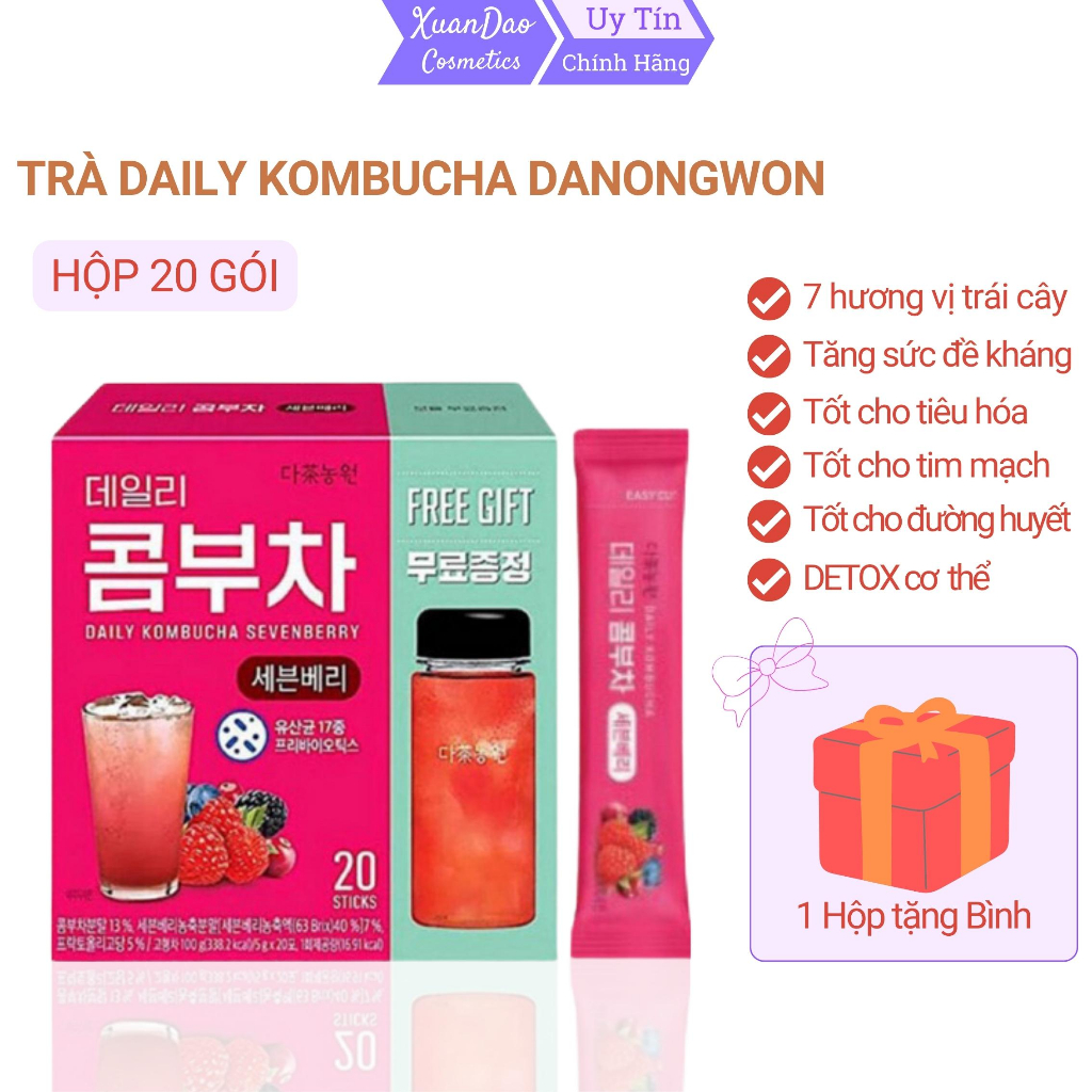 Trà kombucha Danongwon Hàn Quốc, daily kombucha, detox giảm mỡ