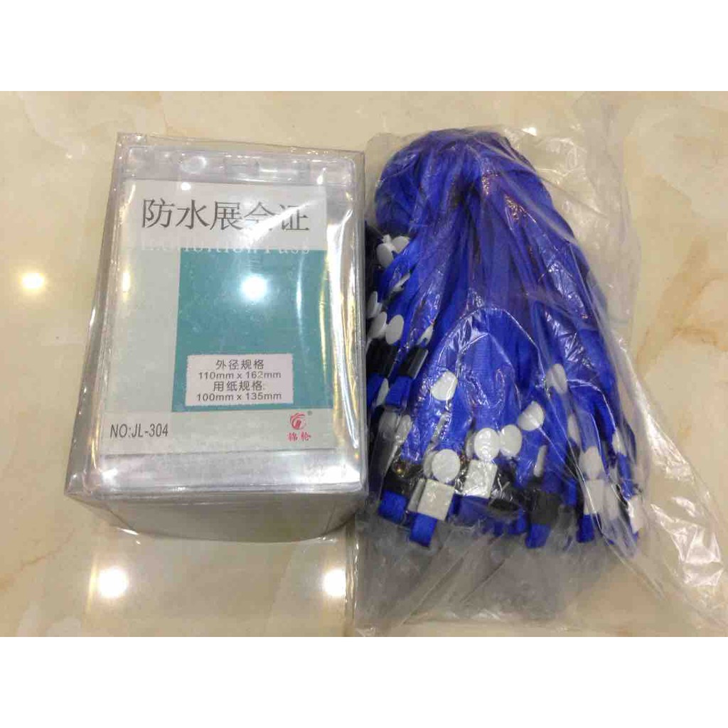 Sỉ 50 bộ thẻ đeo nhân viên 304 gồm mặt thẻ có miết chống nướcvà dây đeo - bao đeo thẻ - mặt thẻ nhựa