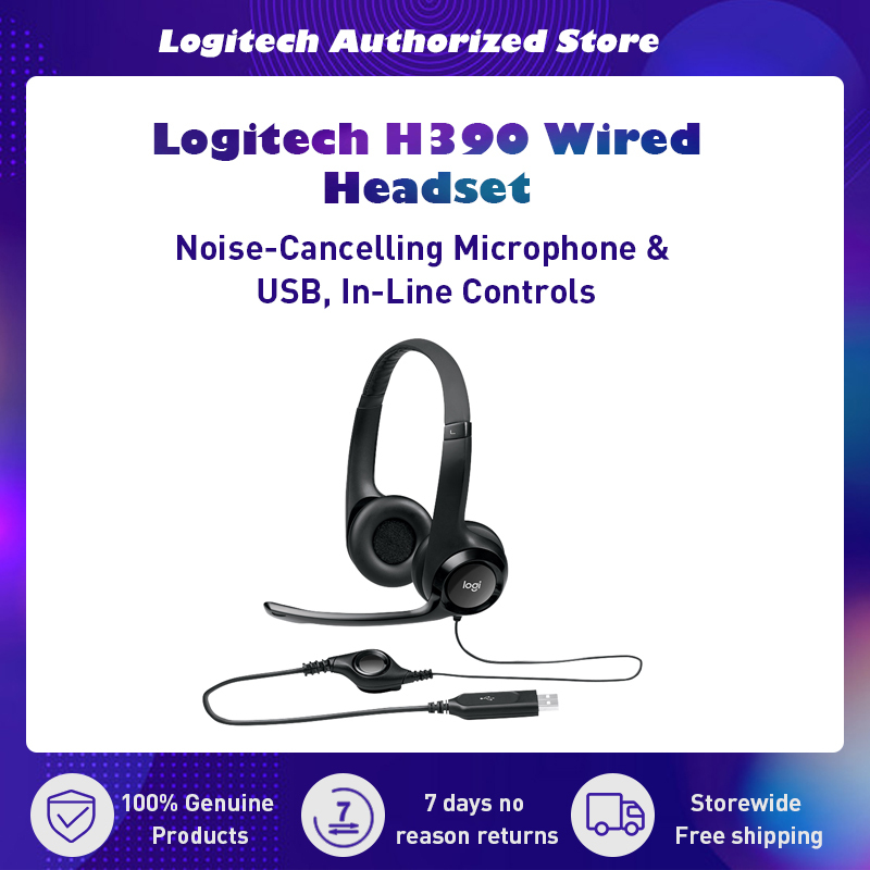 Logitech H390 USB Headset with Noise-Cancelling Microphone Padded Headband Singapore