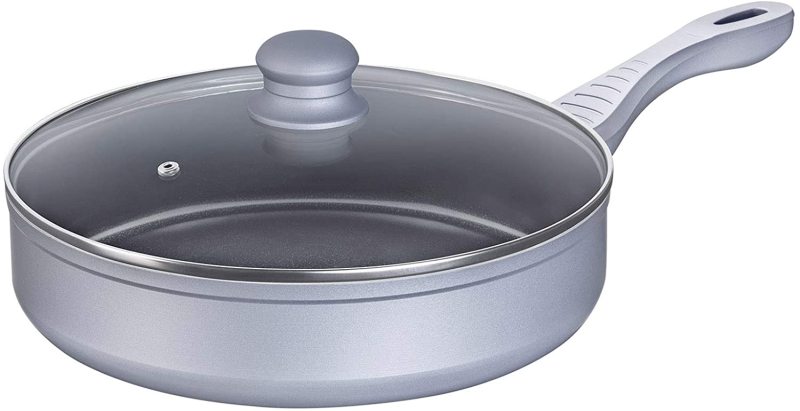 Lamart Lamart Ceramic Pan With Lid 28cm- Silver Singapore