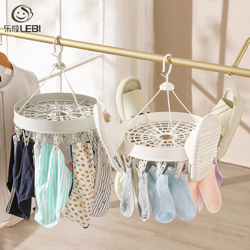 Creative socks drying rack household multi-clip baby clothespin hanging balcony cool inner hanger household underwear drying rack ราคา 109 บาท*ส่งฟรี