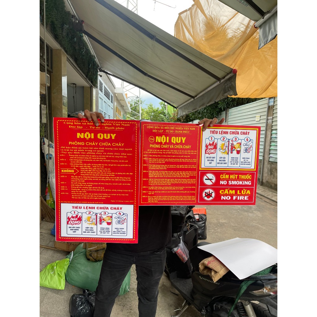 ( HỎA TỐC - SÀI GÒN ) - Bộ nội quy tiêu lệnh PCCC nhựa dẻo - Siêu bền sạch sẽ đẹp đẽ - Bảo hành trọn đời.