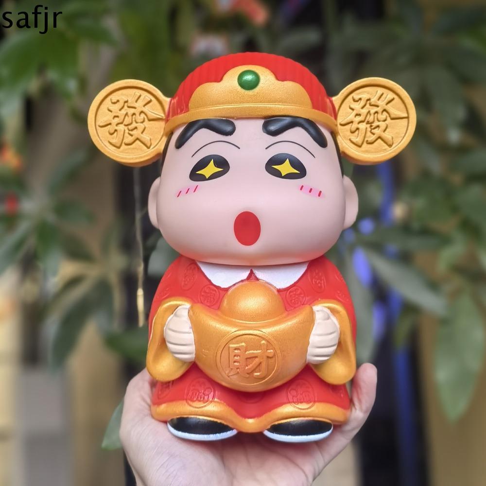 SAFJR Thần Tài Heo đất Shin-Chan bút chì màu Mô hình nhân vật Bể tiết kiệm Hộp đựng tiền bút chì Shi