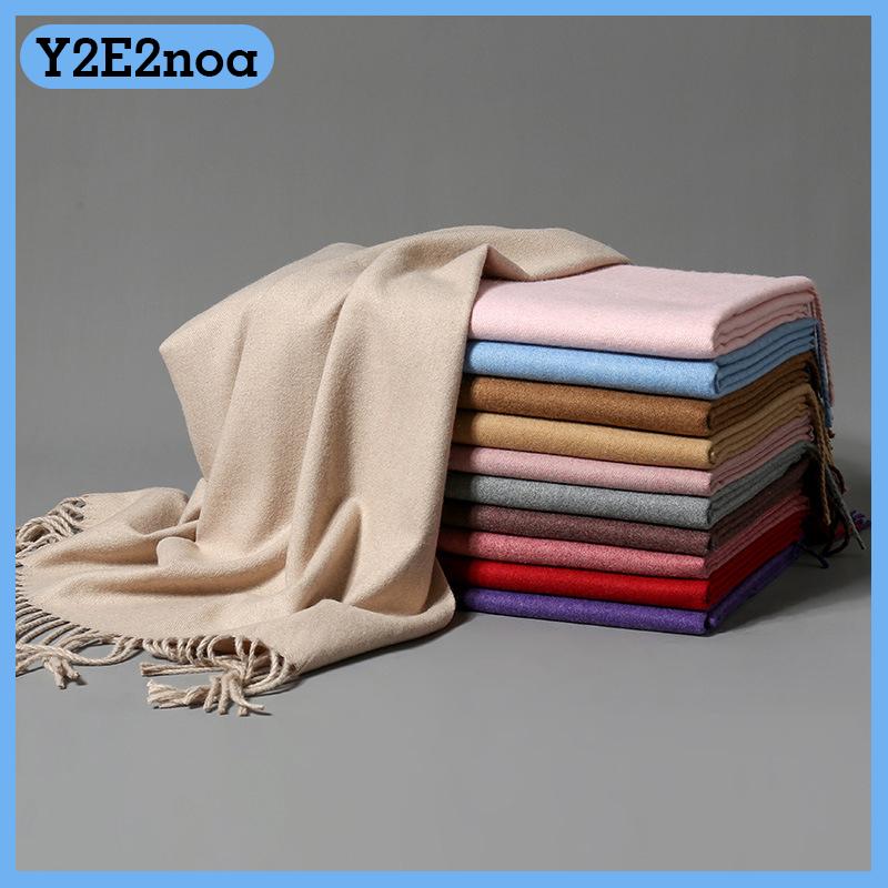 Y2E2noa Rắn phụ nữ Cashmere khăn mùa thu mùa đông ấm khăn choàng kết thúc tốt đẹp của nam giới Pashmina tua khăn quàng cổ nữ