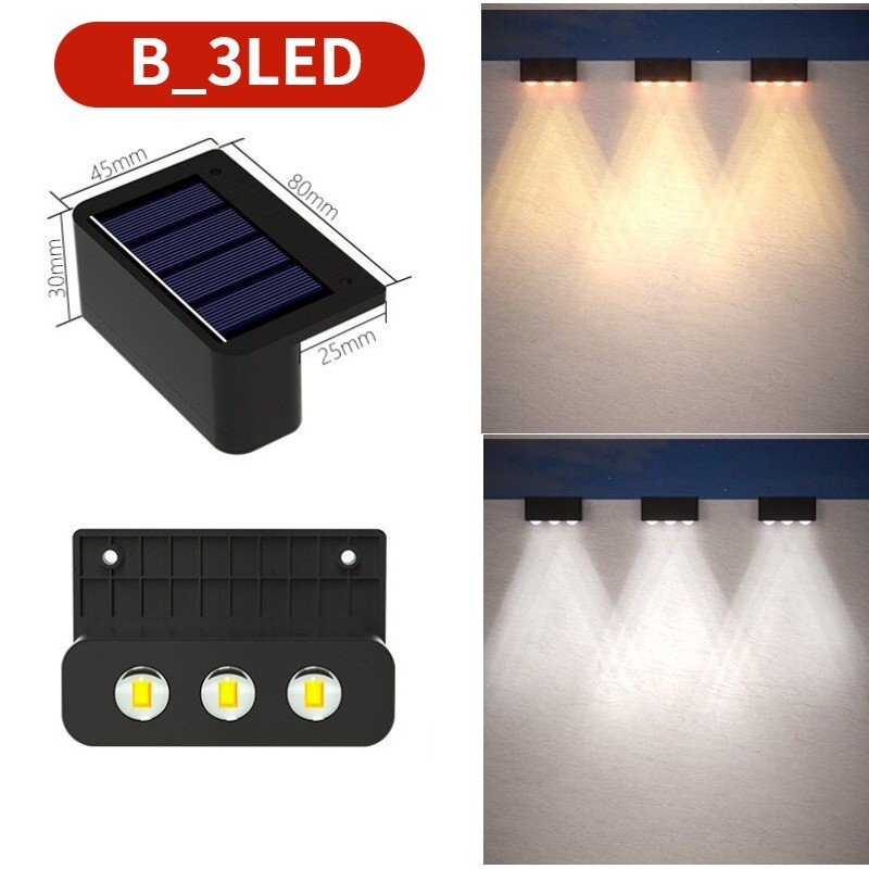 Solar Fence Lights Outdoor Garden Solar Wall Lamps Waterproof RGB Bright Solar Powered Lamp Backyard Pathway Yard Deck Decor