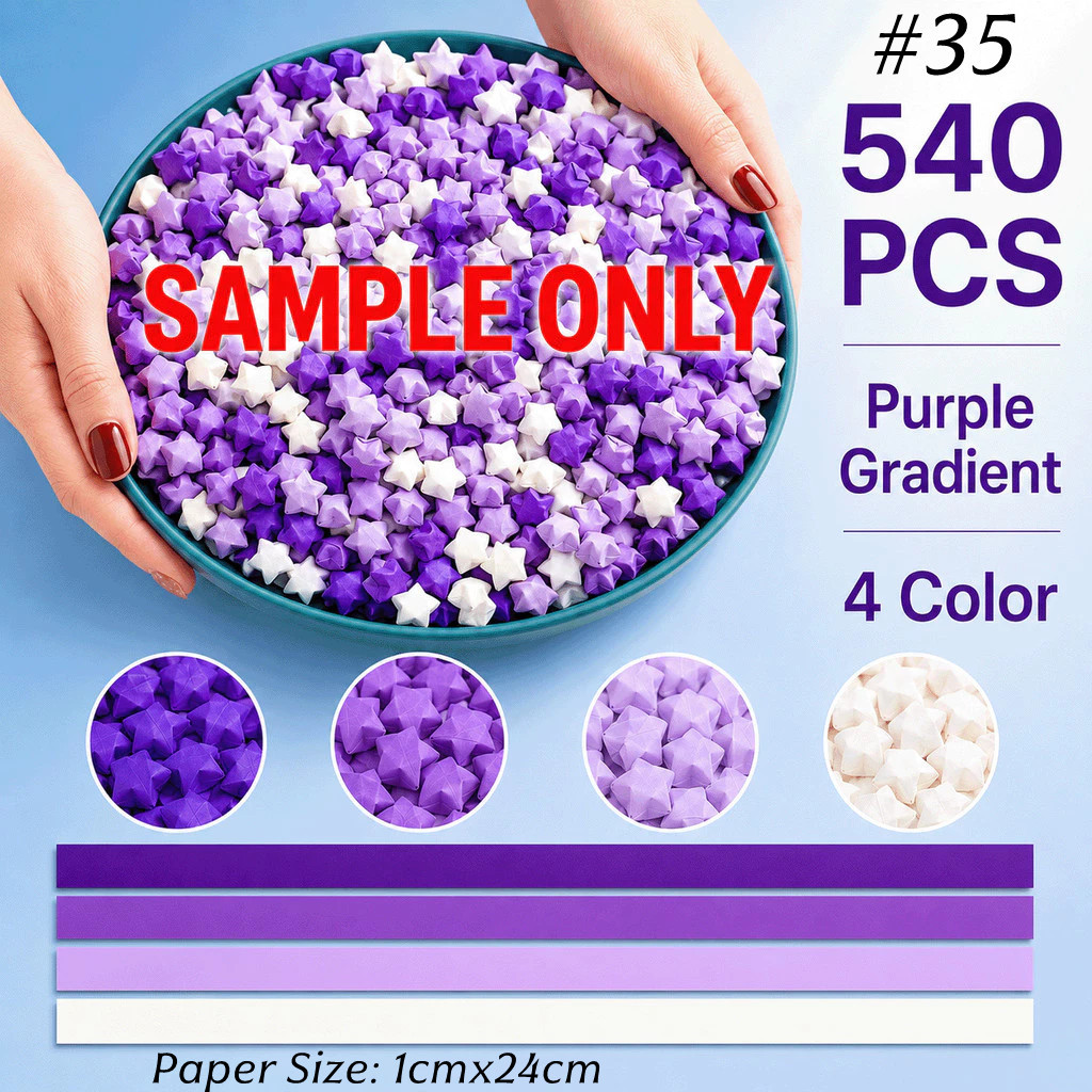 540pcs DIY Strips Lucky Star Paper Handcraft Origami Folding Paper Hand Crafts Colorful Wish Bottle Kertas Bintang 星星折纸