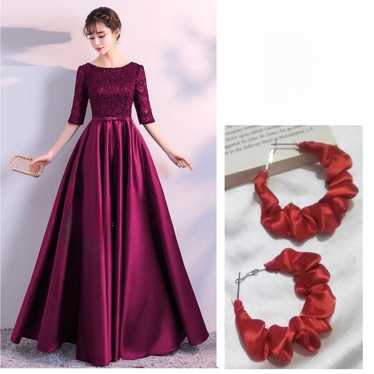 Women's Stitched Long Silk Multicolor maxi dresses for girls – Festive Party Wear Trendy Design with Free Earrings