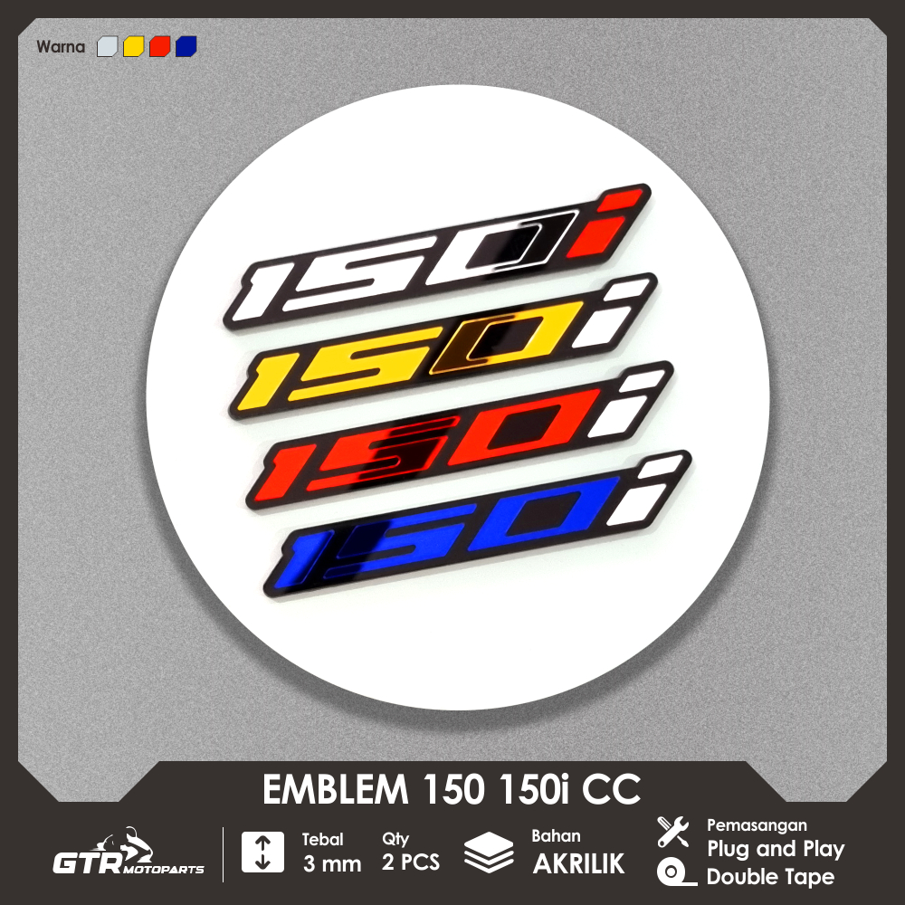 Emblem CC Motor Universal 2 PCS 150 150i Timbul Logo 3D Aksesoris Stiker Motor Harga 17,200 rupiah*Gratis Ongkir