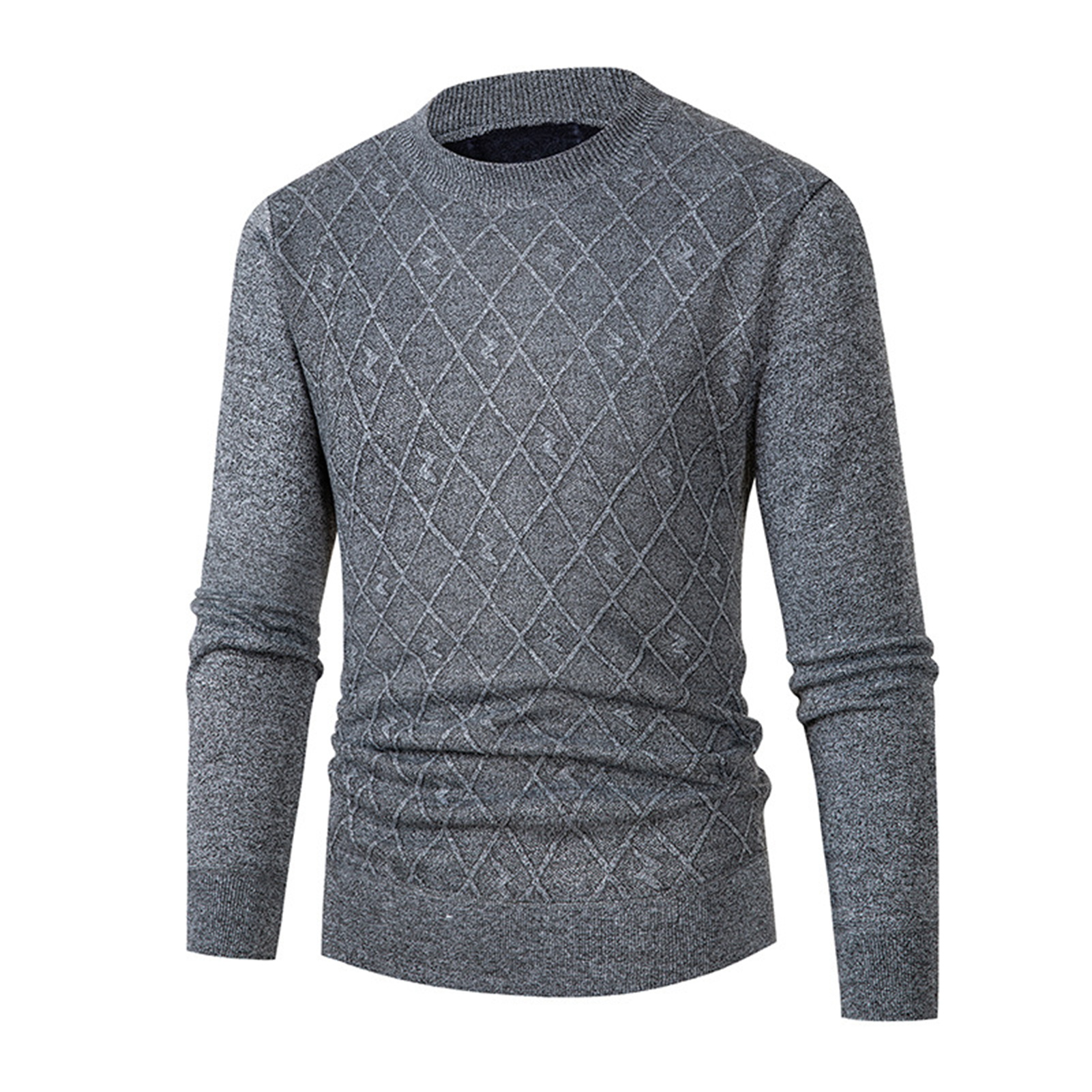 Maglione tinta unita Maglione a maniche lunghe Maglione invernale da uomo Caldo girocollo Pullover per il freddo Alla moda e accogliente39_voghion.com