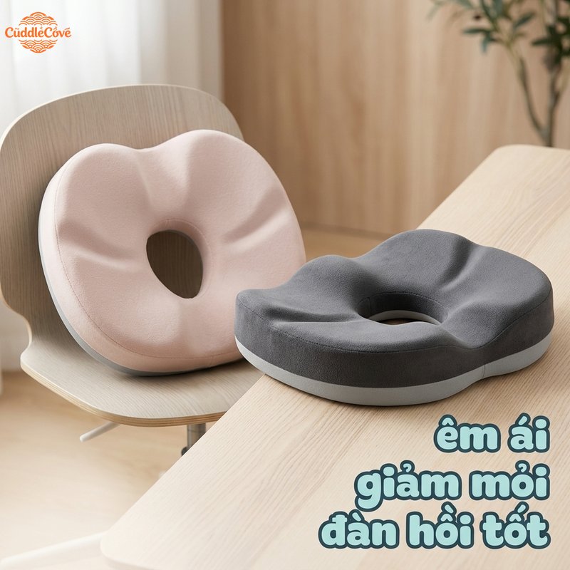 CuddleCove Seat cushion chair pad memory foam soft elastic support spine pressure relief for office car Giá 185,000 Đồng*Miễn phí vận chuyển