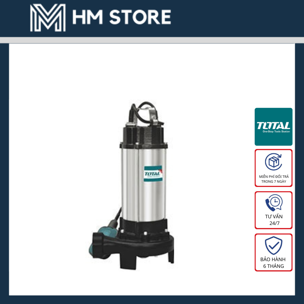 1500W(2.0HP) MÁY BƠM CHÌM NƯỚC THẢI KÈM LƯỠI CẮT TOTAL - HÀNG CHÍNH HÃNG - TWP715001 - HM LOCK