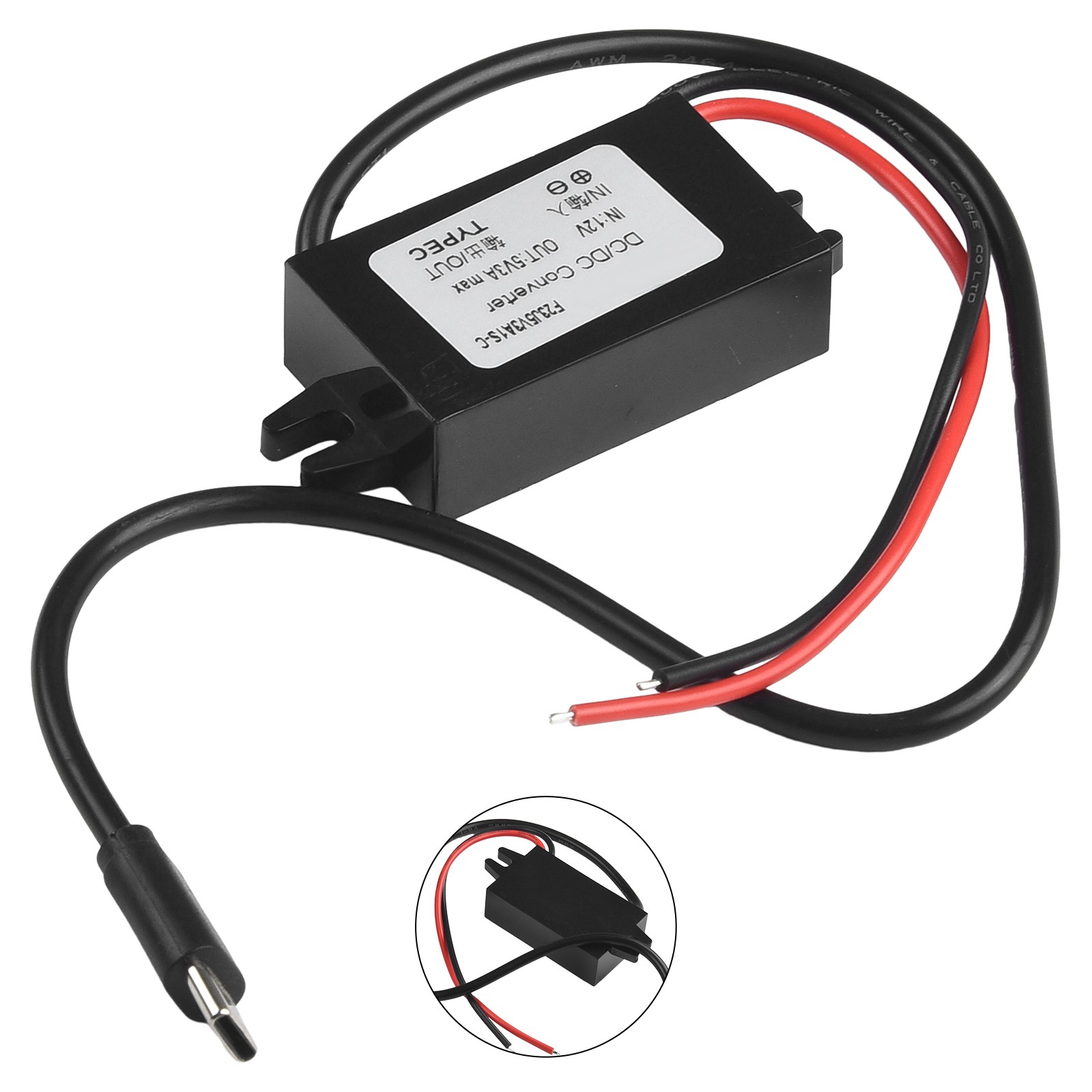 【Bởi】 Không thấm nước 12V đến 5V 3A loại C USB C dcdc mô-đun giảm điện áp cho GPS navigators trong kho